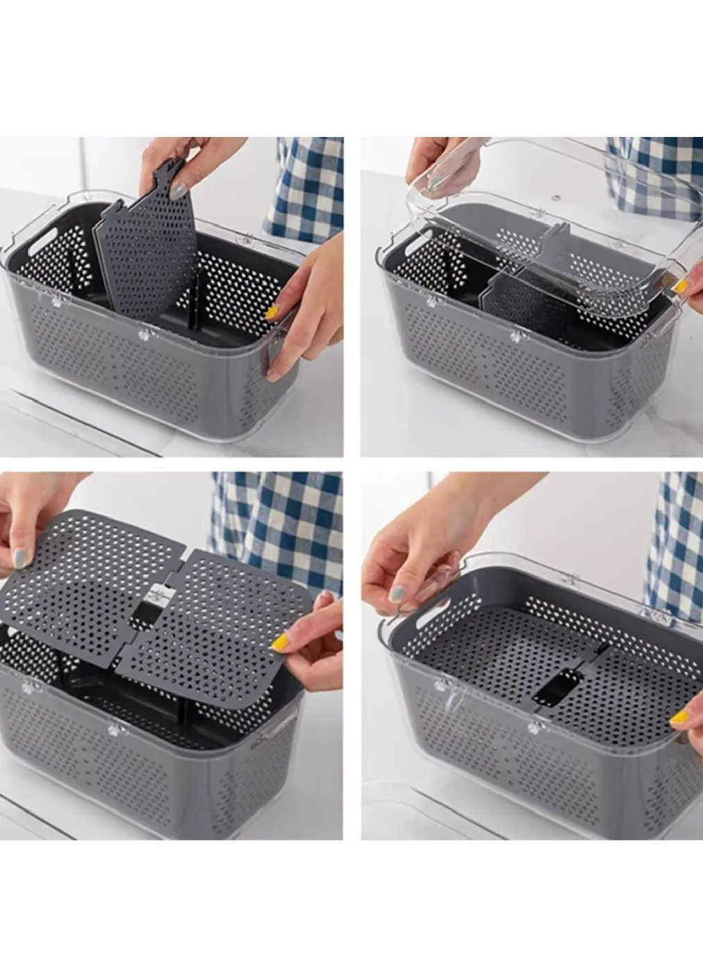 Механічна ручна овочерізка з контейнером сепаратором герметичною кришкою для нарізки овочів (480864-Prob) Unbranded (346389812)