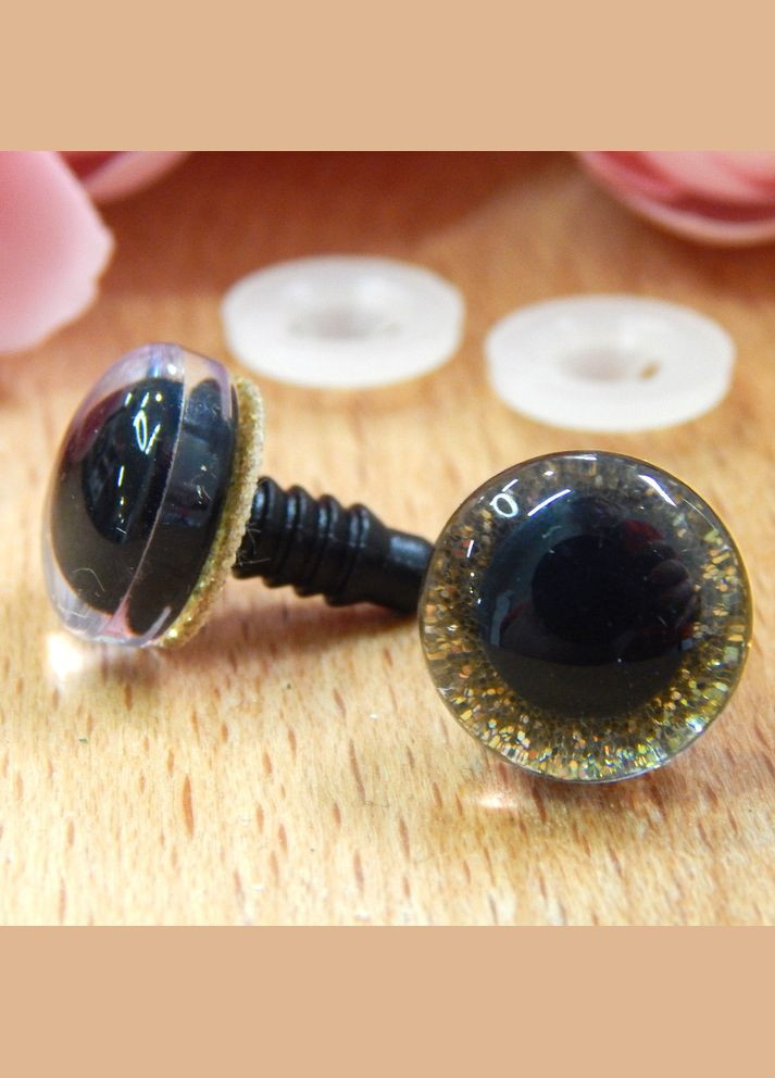 Глаза для игрушек сверкающие (трапеция), 12 мм, св. золото, 2 шт No Brand (340482713)