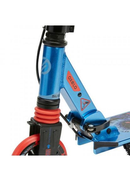 Дитячий Двоколісний Самокат від 6 - 9 років 5 MID з Ручним Гальмом та Амортизатором Blue Oxelo (335052421)