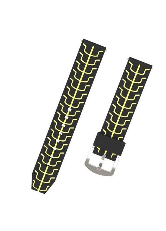 Силиконовый ремешок Primo Splint для часов Samsung Galaxy Watch 46 mm SM-R800 - Black&Yellow Prima (333719858)