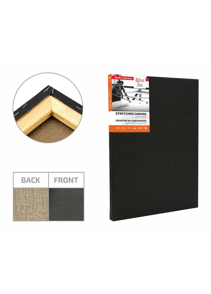 Подрамник см модуль №1 среднее зерно Черный грунт лен ROSA Роса (362583514)