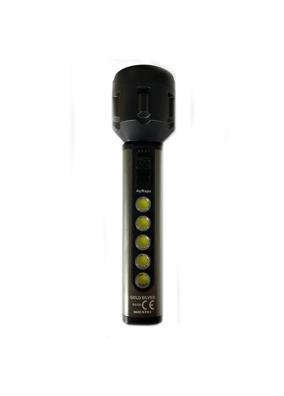 Ручной фонарик GS220 c USB зарядкой в комплекте Серебристый Partner (271125430)