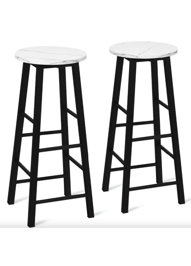 Комплект стульев Eugad с подставкой для ног белый Costway (361952116)