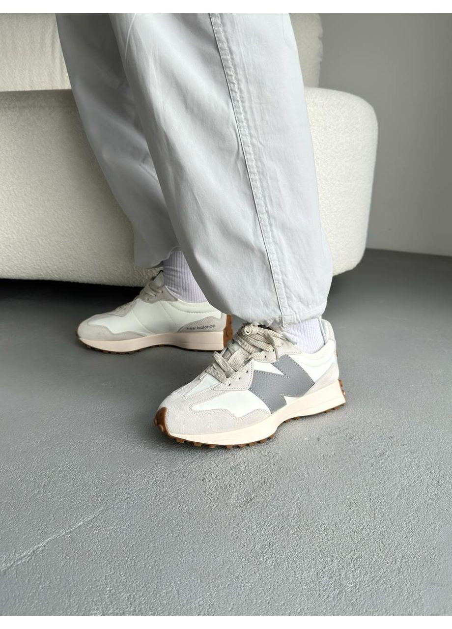 КРОССОВКИ ЖЕНСКИЕ NEW BALANCE 327 GREY LEATHER НЬЮ БЕЛАНС 327 No Brand серые демисезоны (367172602)