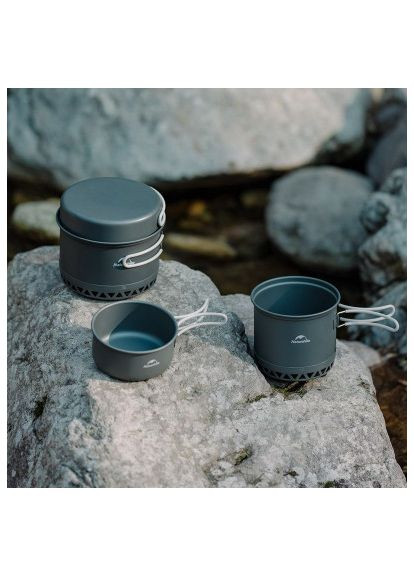 Набор туристической посуды CNK2300CJ0002 1,8 л алюминий (6976023929571) Naturehike CNK2300CJ0002 1, 8 л алюміній (369881793)