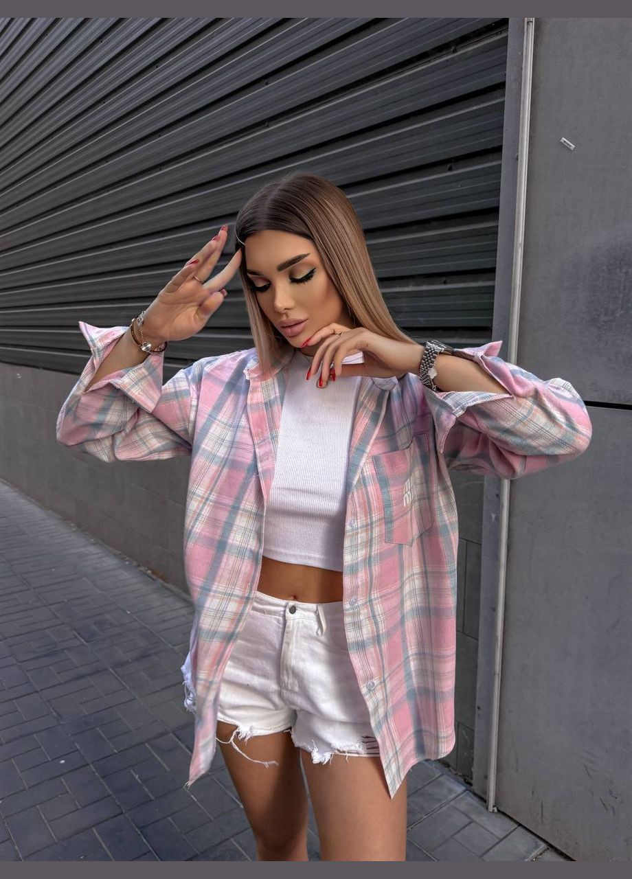 Пудровая рубашка в клетку Garna