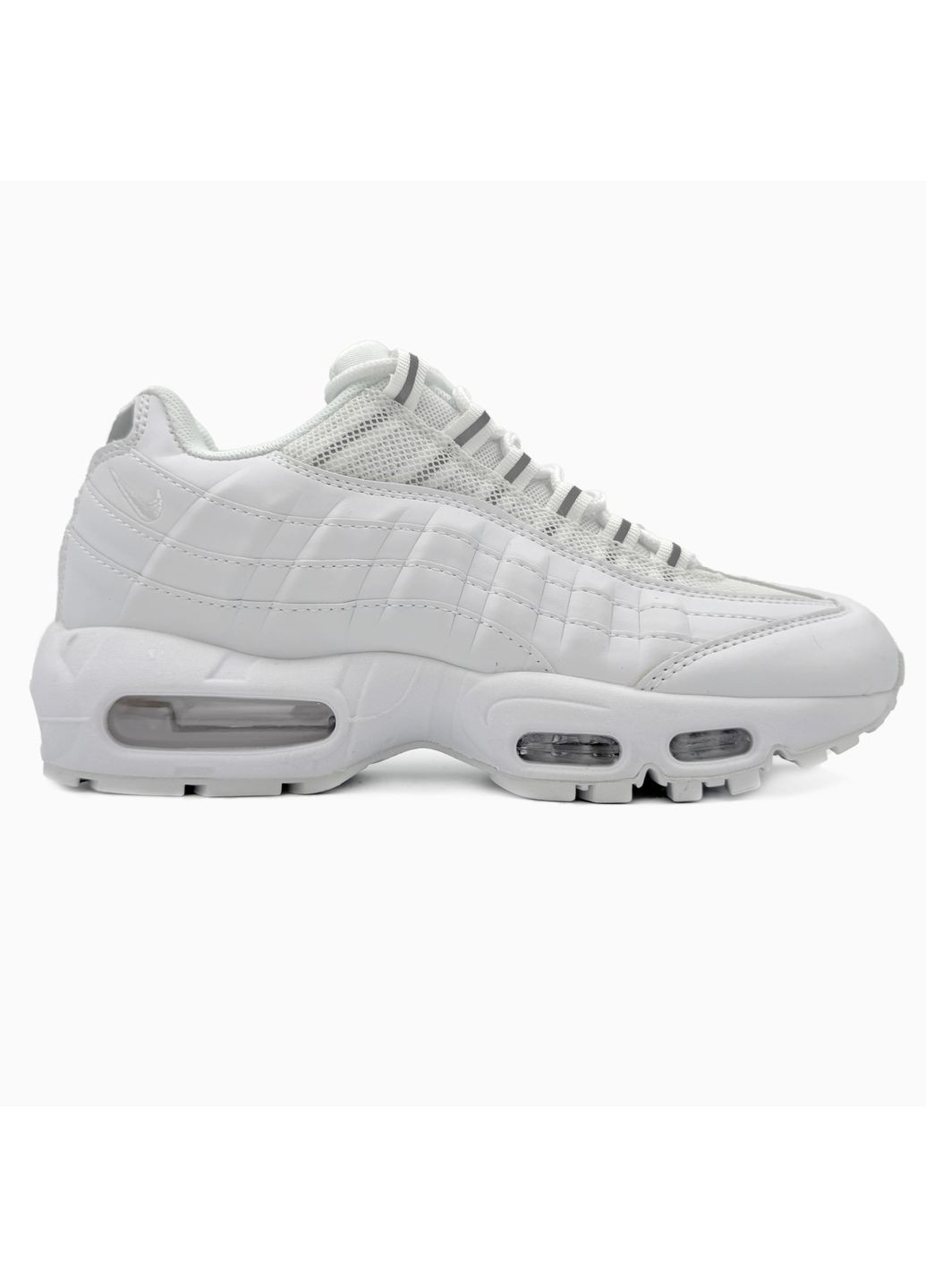 КРОССОВКИ ЖЕНСКИЕ NIKE AIR MAX 95 WHITE REFLECTIVE НАЙК АИР МАКС 95 No Brand белые демисезоны (368868452)