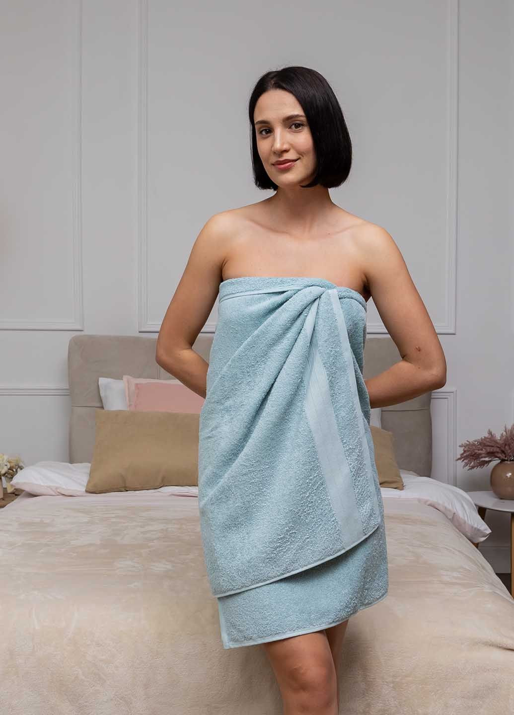 Полотенце банное махровое 140х70 см Homedec однотонный бирюзовый