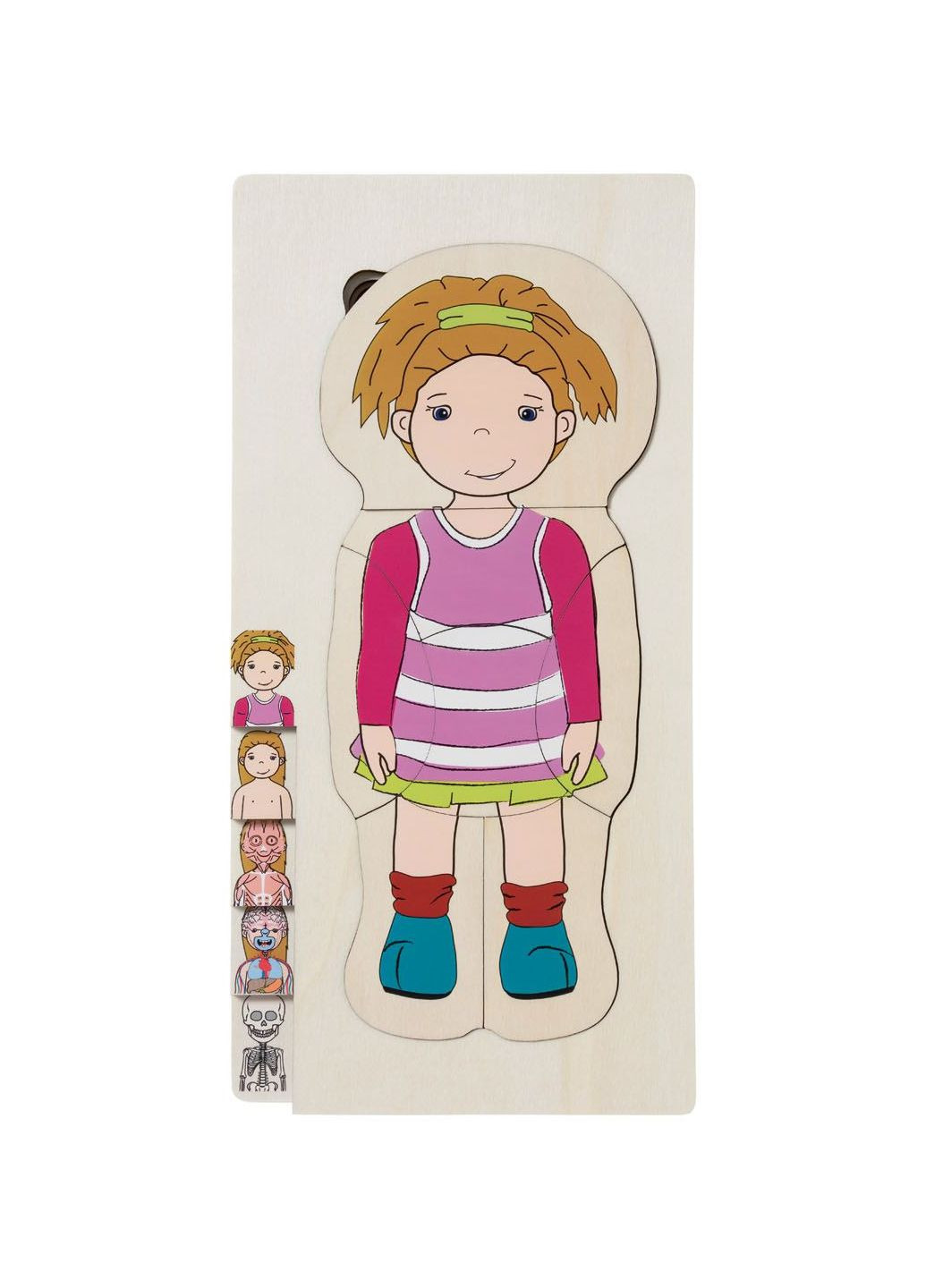 Багатошаровий дерев'яний пазл-головоломка Анатомія дівчинка різнокольоровий Playtive (292715128)