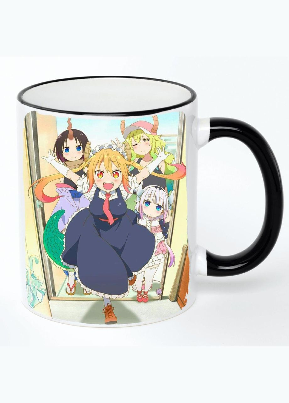 Чашка Драконкомна пани кобаяши Аниме #005 (кружка, кружка) Белая с черной ручкой 330 мл No Brand (322715798)