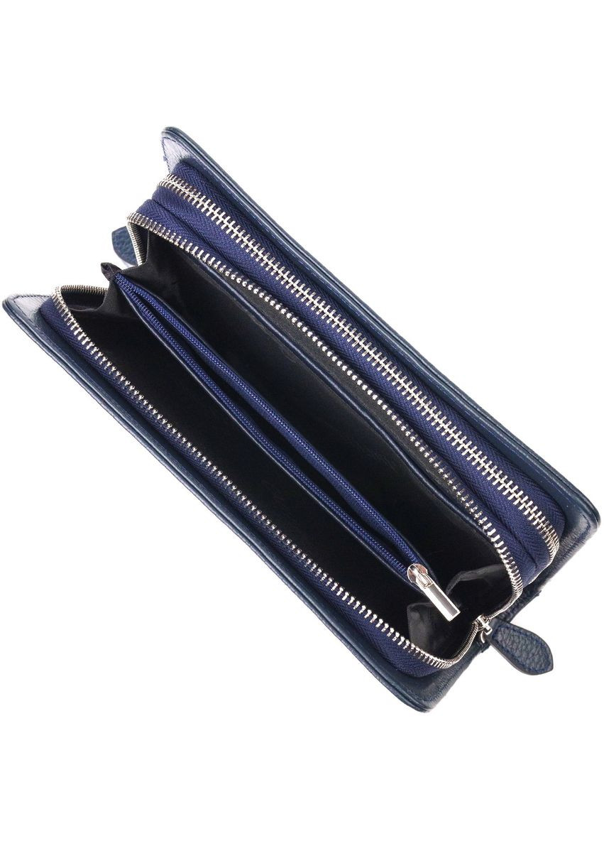 Великолепная мужская барсетка на два отделения из натуральной зернистой кожи синяя 21568 Canpellini (362417489)