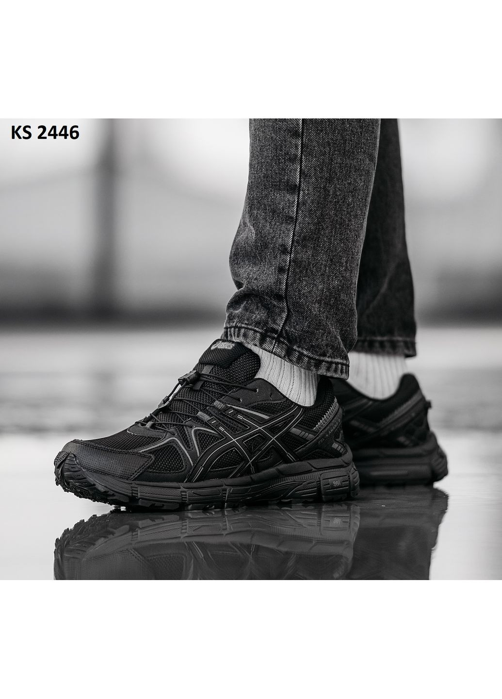 Черные демисезонные кроссовки мужские asics gel-kahana 8 black асикс гель кахано No Brand