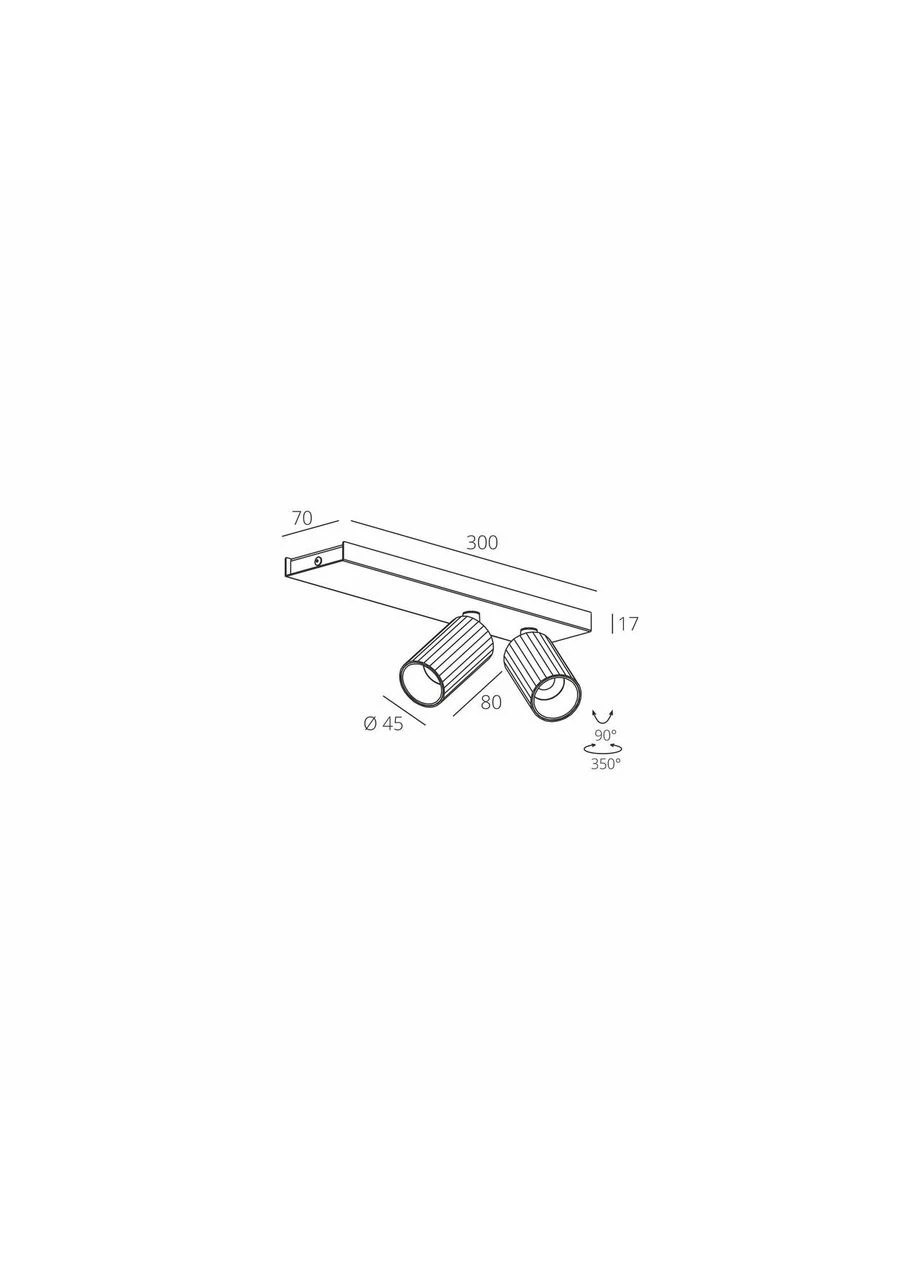 Накладний світильник RSLC78049-2 2×7W WH+BK 3000K Skarlat (399434685)