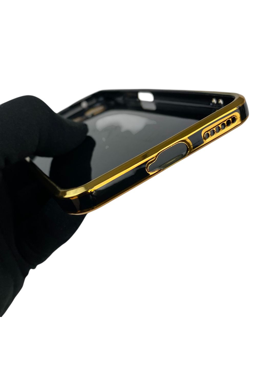 Чохол для Mi 11 Lite з кільцем-підставкою із золотою окантовкою на сяомі мі 11 лайт чорний gs1 Xiaomi (366230438)