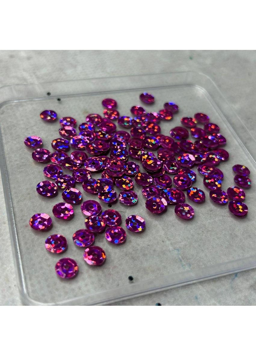 5 г - Поетка круглая шестигранник 7 мм - малиновая голограмма Plus-plus (352747646)