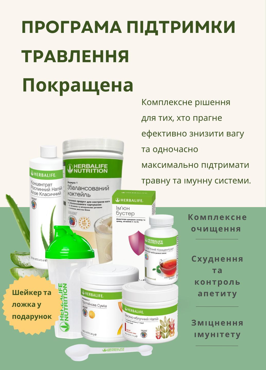 Улучшенная программа поддержки пищеварения и снижения веса Гербалайф с коктейлем на выбор (+ в подарок шейкер и ложка) Herbalife (365064932)