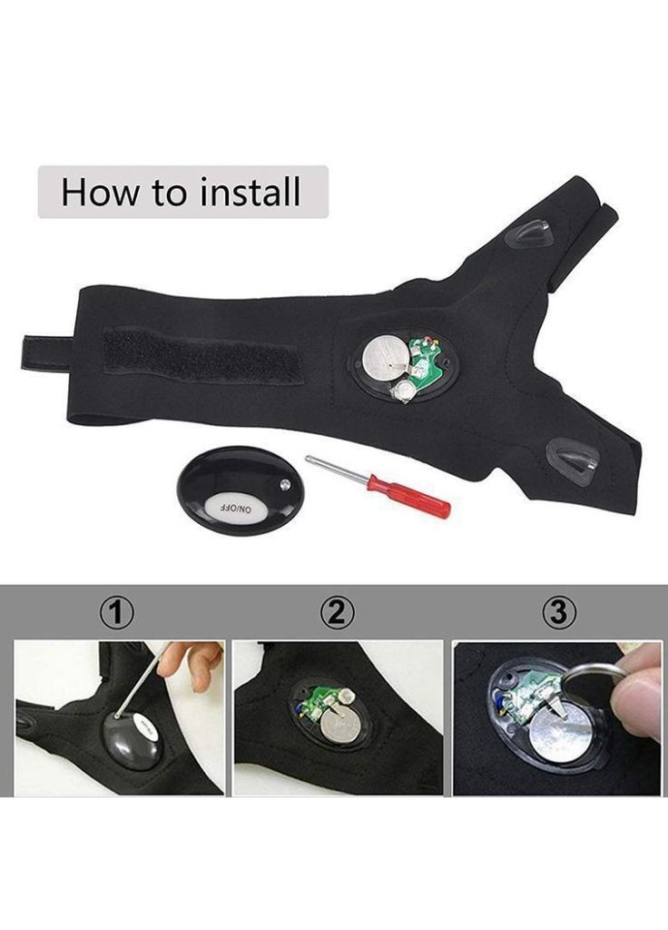 Рукавички зі світлодіодним ліхтариком, для активного відпочинку та дому, ремонту (2104618912) No Brand (372466645)