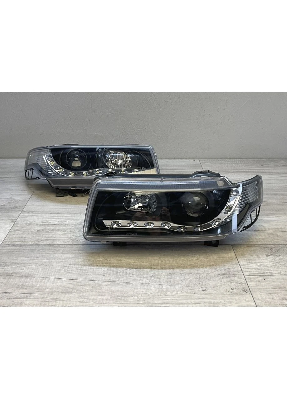 Передні фари Volkswagen B4 (1993-1997) тюнінговані чорні (ЦЕНА ЗА ПАРУ) Tuning-Tec Passat (398185915)