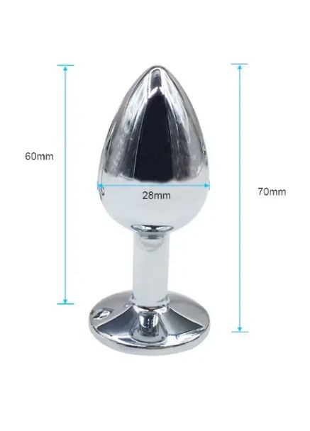 Анальна металева пробка з кристалом Плаг втулка для анальної стимуляції ануса фістингу та сексу S No Brand (322640246)
