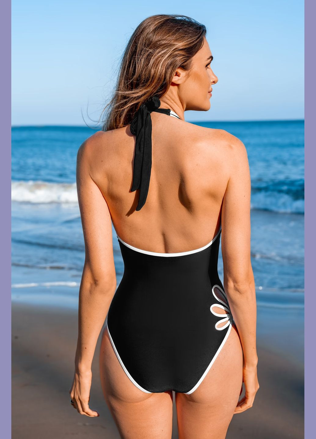 Черно-белый летний купальник CUPSHE