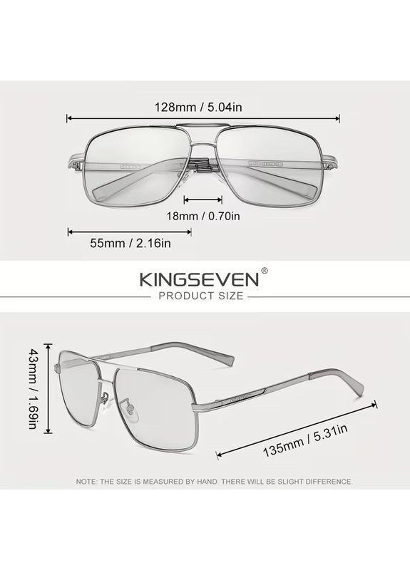 Мужские фотохромные поляризационные солнцезащитные очки N7891 Gold Photochromic KINGSEVEN (368290154)