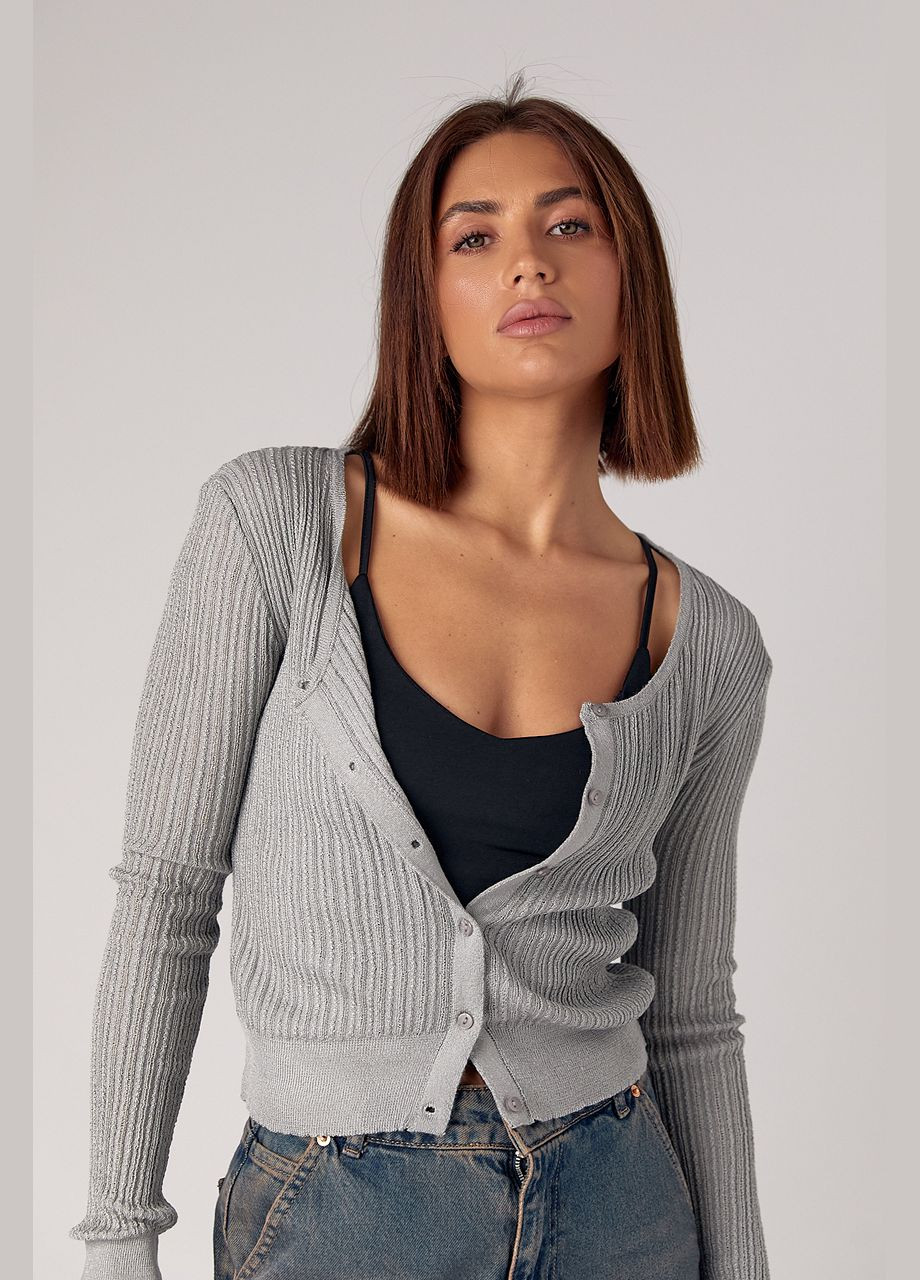 Жіночий ажурний кардиган на ґудзиках Lurex (297327534)