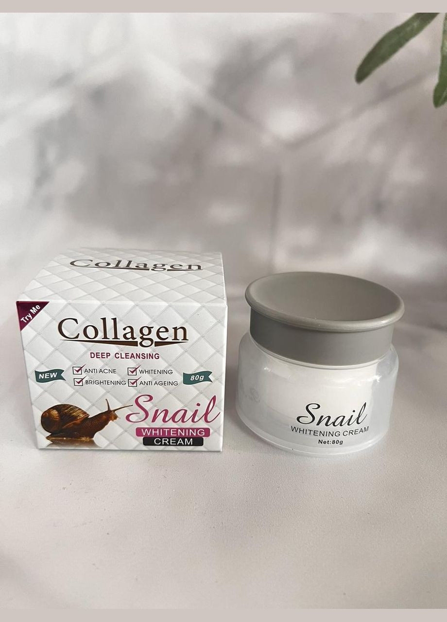 No Brand Колагеновий крем Cleansing Snail Whitening Cream з екстрактом равлика 80г VS — Крем, (352770945)