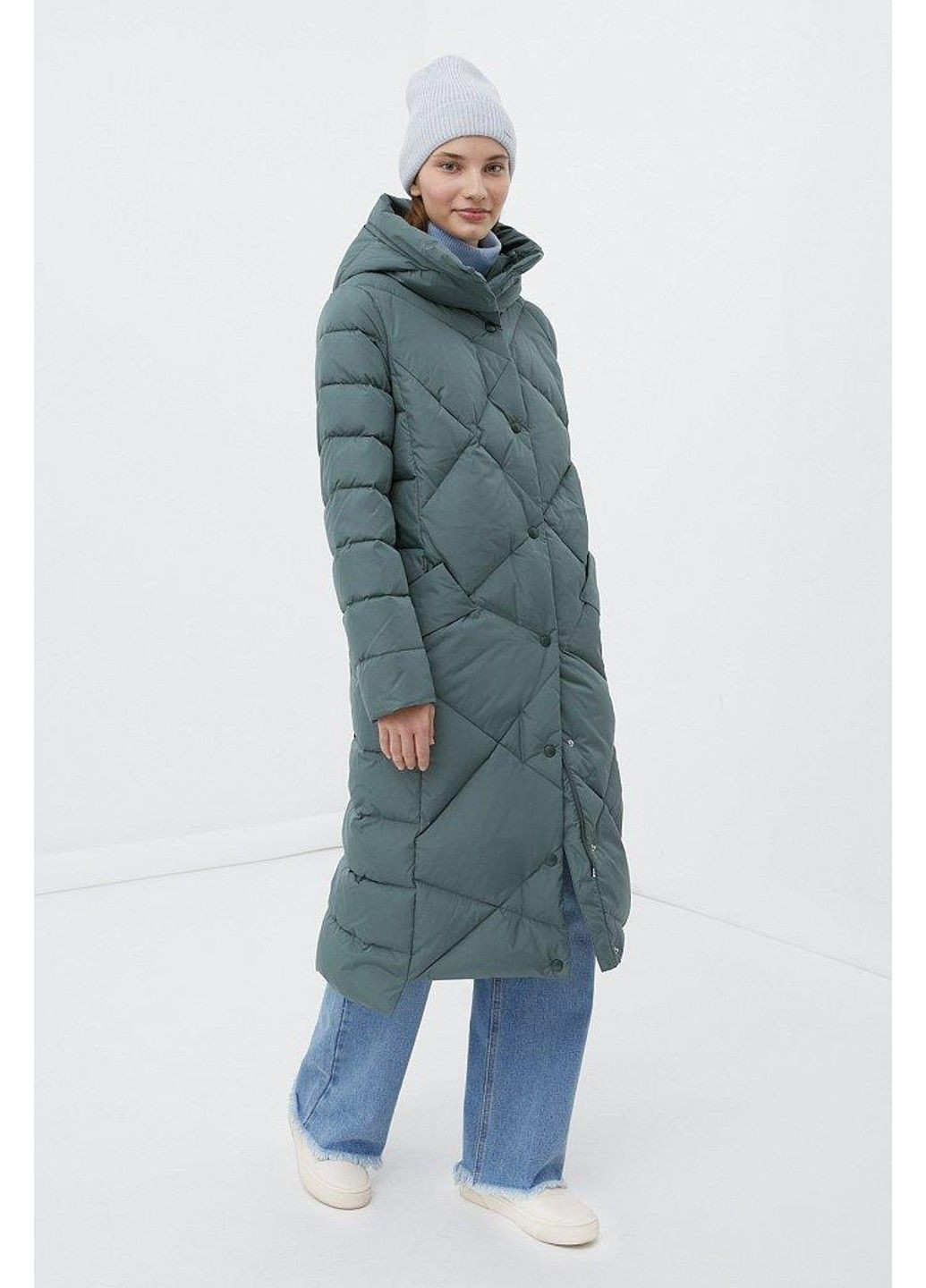 Зеленый зимний Пуховик Finn Flare