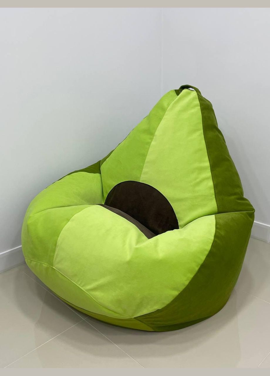 Крісло - мішок груша, L - 120х90 авокадо, Багіра 11831+11832+кісточка 11844 SkyPuff (361258329)