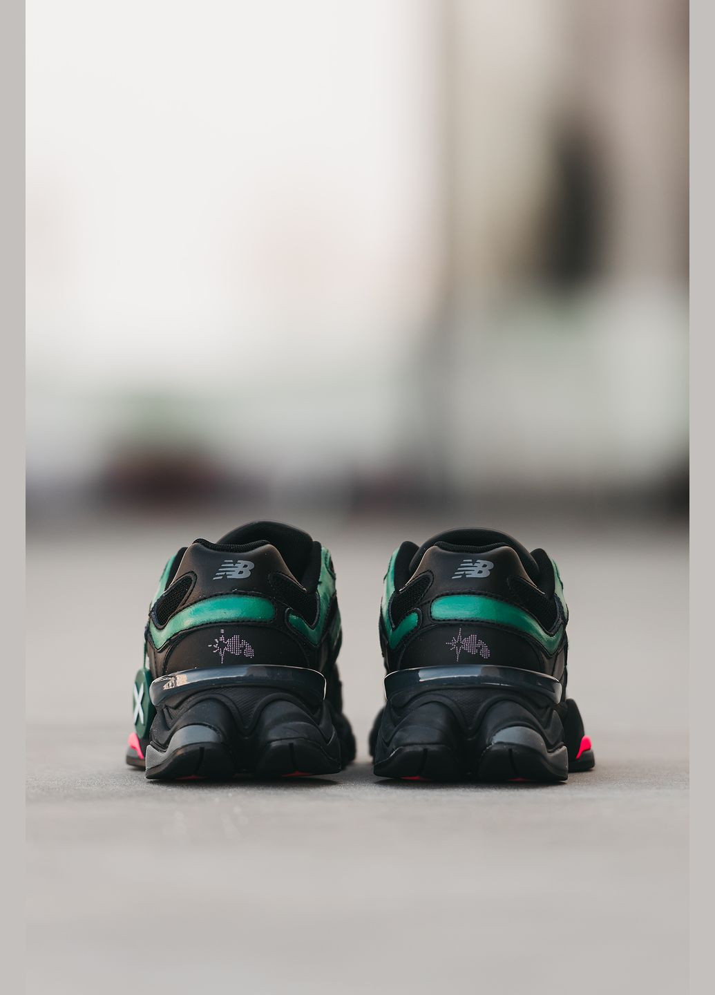 Черные демисезонные кроссовки мужские new balance 9060 black green| нью беланс 9060 черные зеленые No Brand