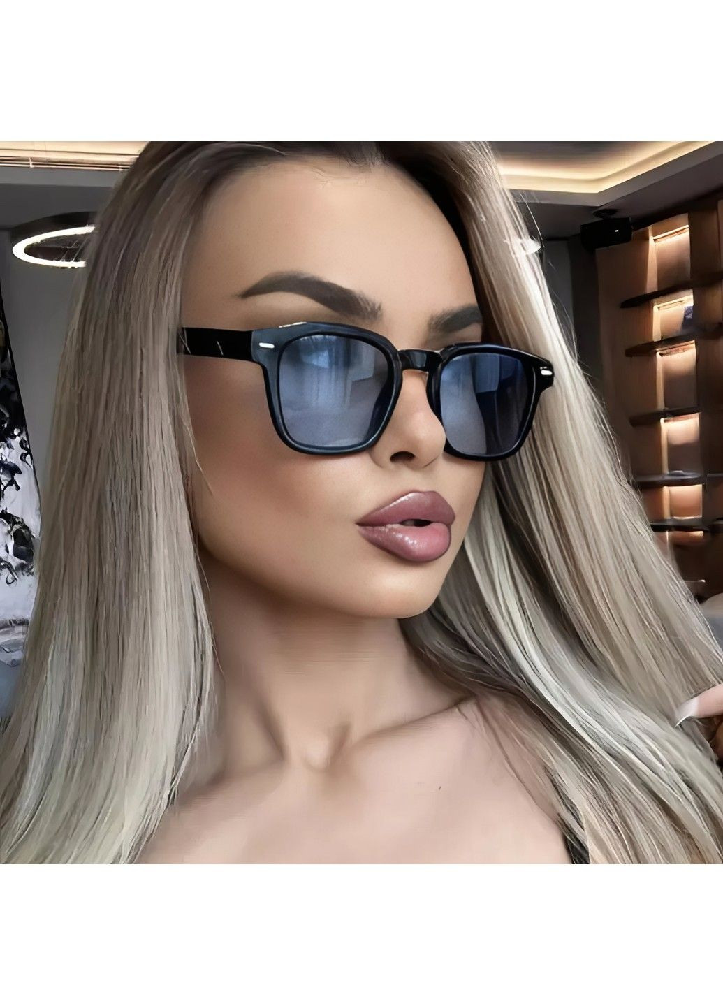 Солнцезащитные очки Resort голубые с черным No Brand (315689041)