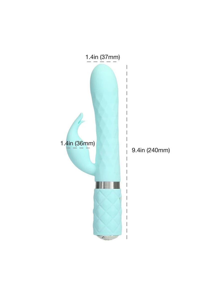 Розкішний кролик з ротацією та вібрацією Pillow Talk Lively Teal, кристал Сваровскі No Brand (303908210)