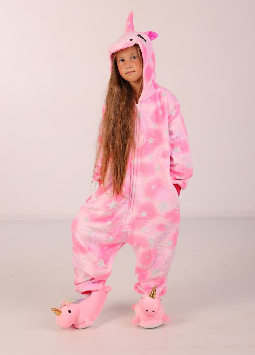 Кігурумі єдиноріг на блискавці для дівчат з капюшоном та пухнастим хвостиком My Kigu (365590924)