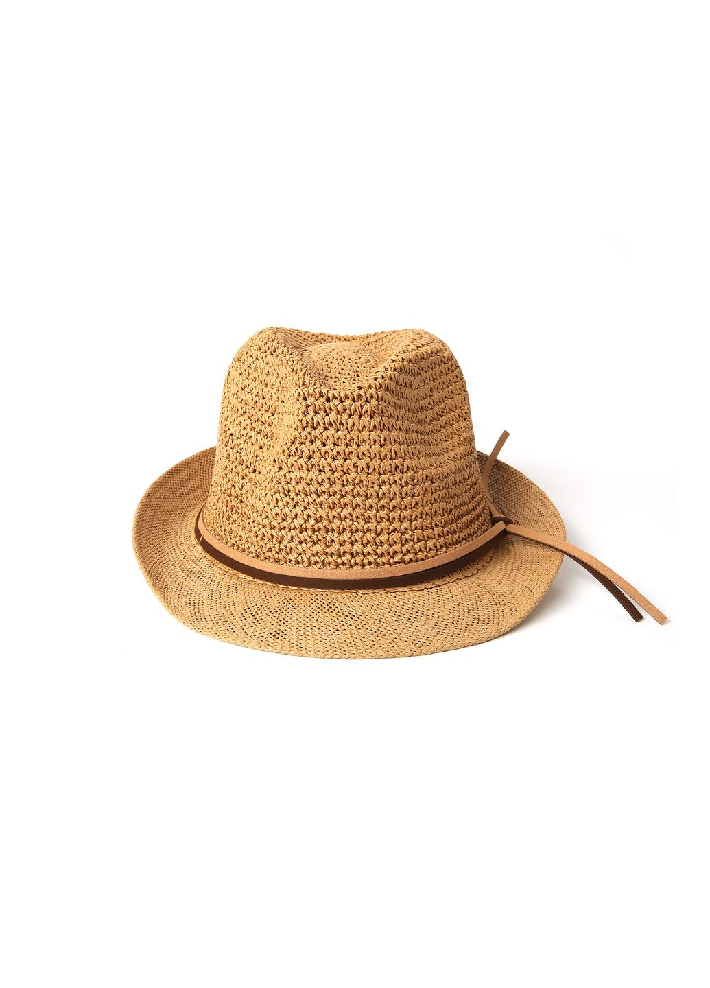 Шляпа трилби мужская бумага бежевая AGATA 376-879 LuckyLOOK 376-879м (289478301)