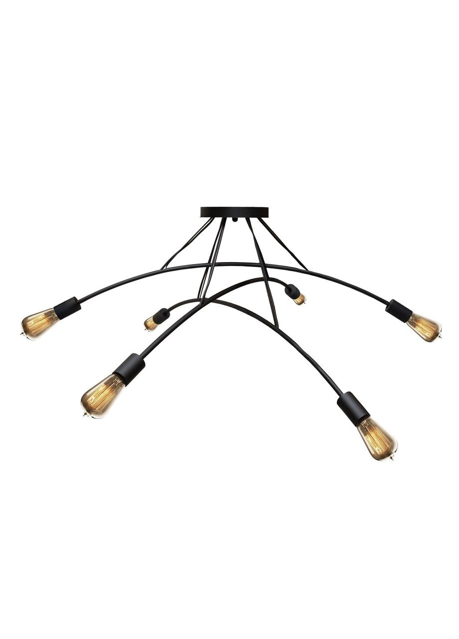 Люстра підвісна Orion на шість ламп Е27 NL 9832-6 BK чорна MSK Electric (325882582)