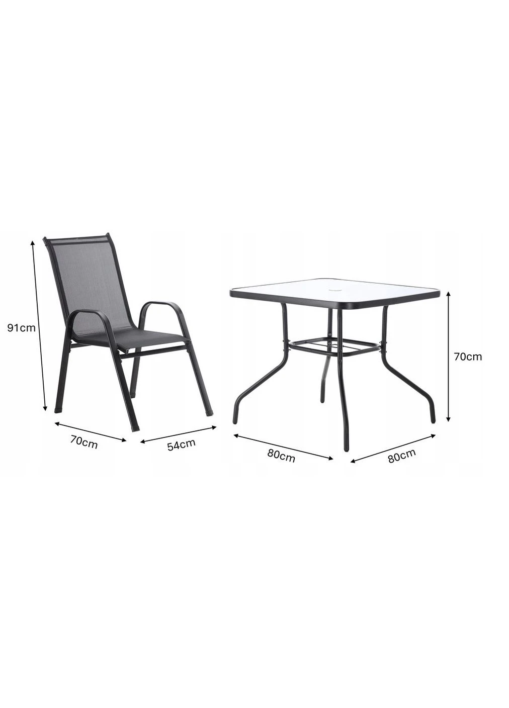 Комплект садовой мебели Verona-4 Black квадратный стол Gardenline (383054764)