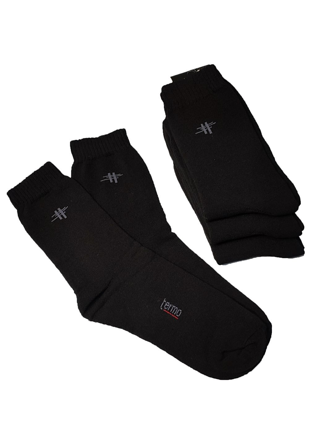 Чёрные носки мужские махровые 6 пар упаковка житомир ms 404/6 XTeam (350264028)
