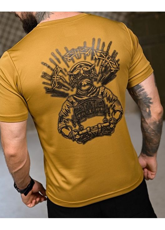 Армійська чоловіча футболка Дрон койот Freedom (354808432)