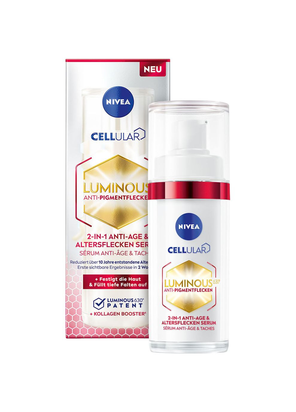 Nivea Антивікова сироватка Cellular Luminous 630 2 в 1 проти зморшок та пігментації 30 мл — Крем, Німеччина (328447820)