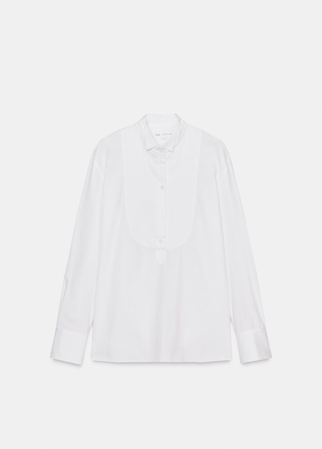 Белая рубашка однотонная Zara