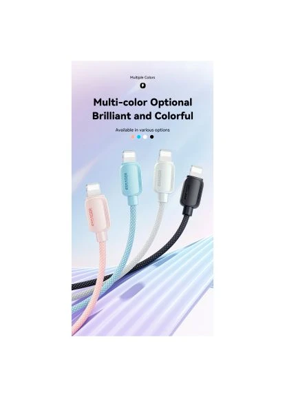 Дата кабель (EXCTL-WLA03-P) Essager USB-C to Lightning 2.0m 20W blue (401637942)