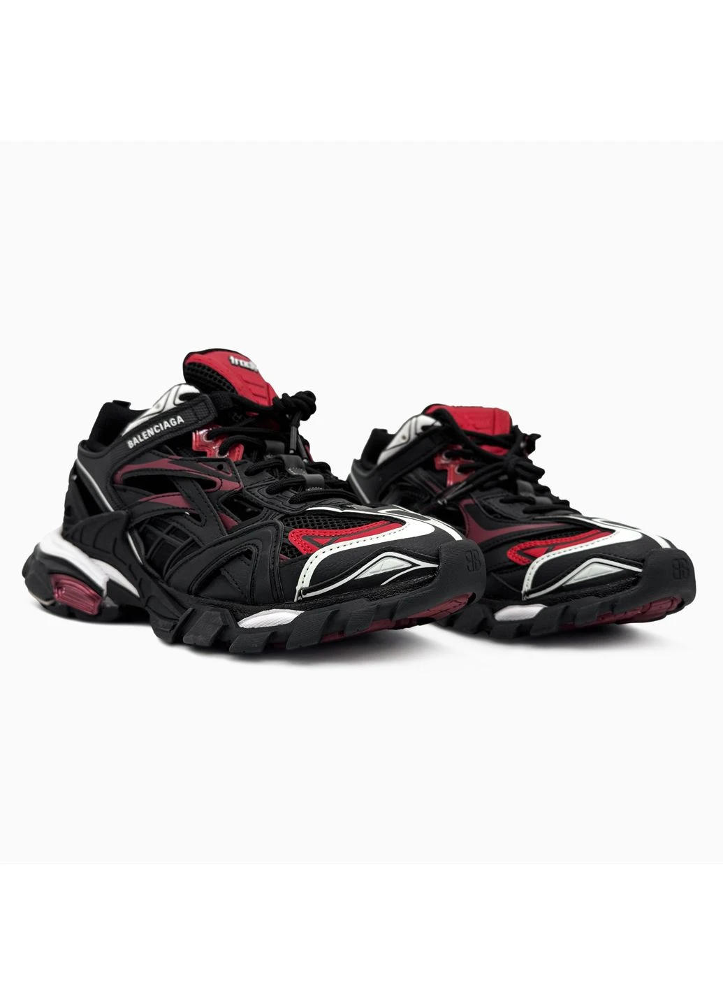 Черные летние кроссовки balenciaga track 2.0 black/red баленсиага трек No Brand