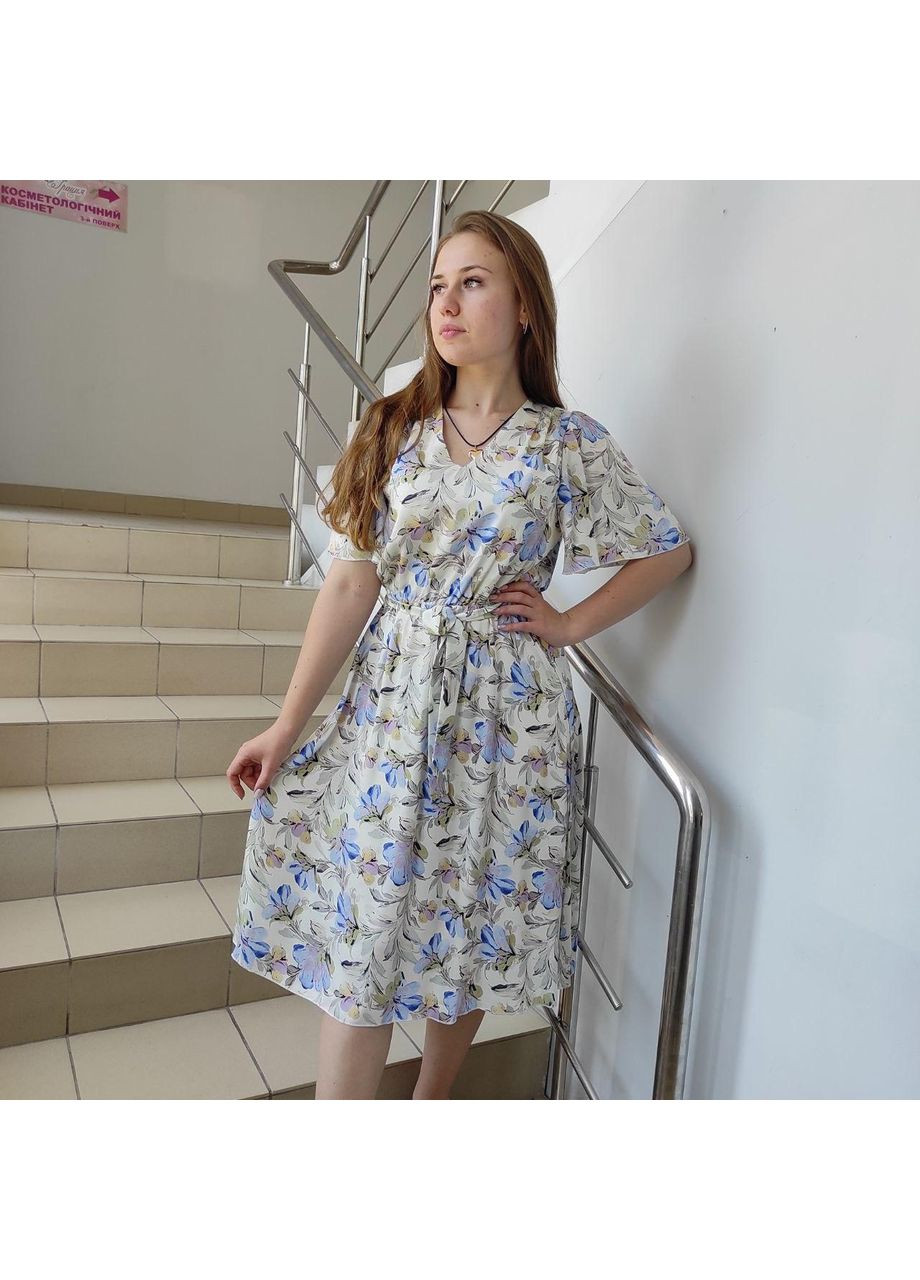 Белое платье j.london вискоза короткий рукав принт цветы 50 белое J. London