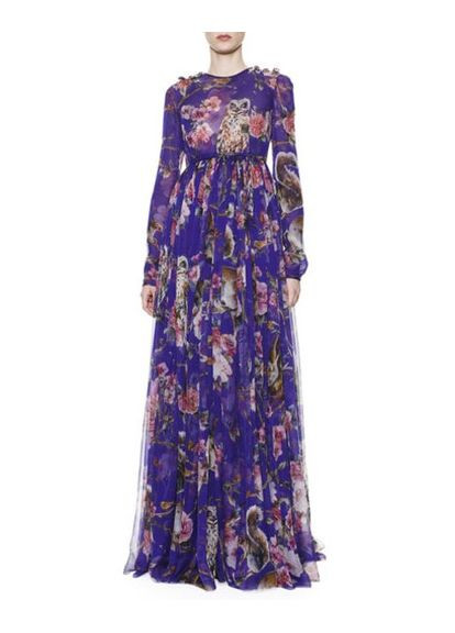 Фіолетова коктейльна сукня з пишною спідницею D&G сова