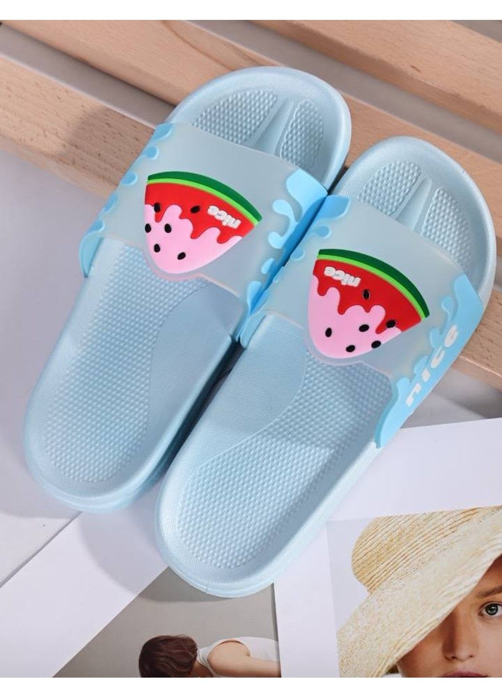 Шльопанці жіночі Nice блакиті No Brand (339111467)