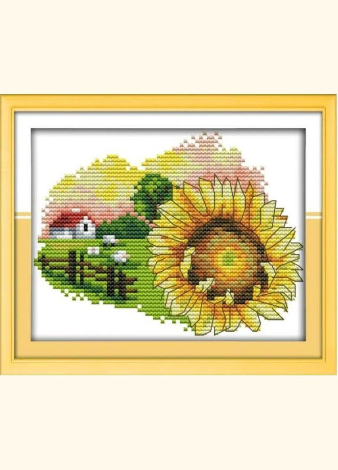 Набір для вишивання за нанесеною на канву схемою "September flower". AIDA 14CT printed 18*15 см Joy Sunday (313613688)