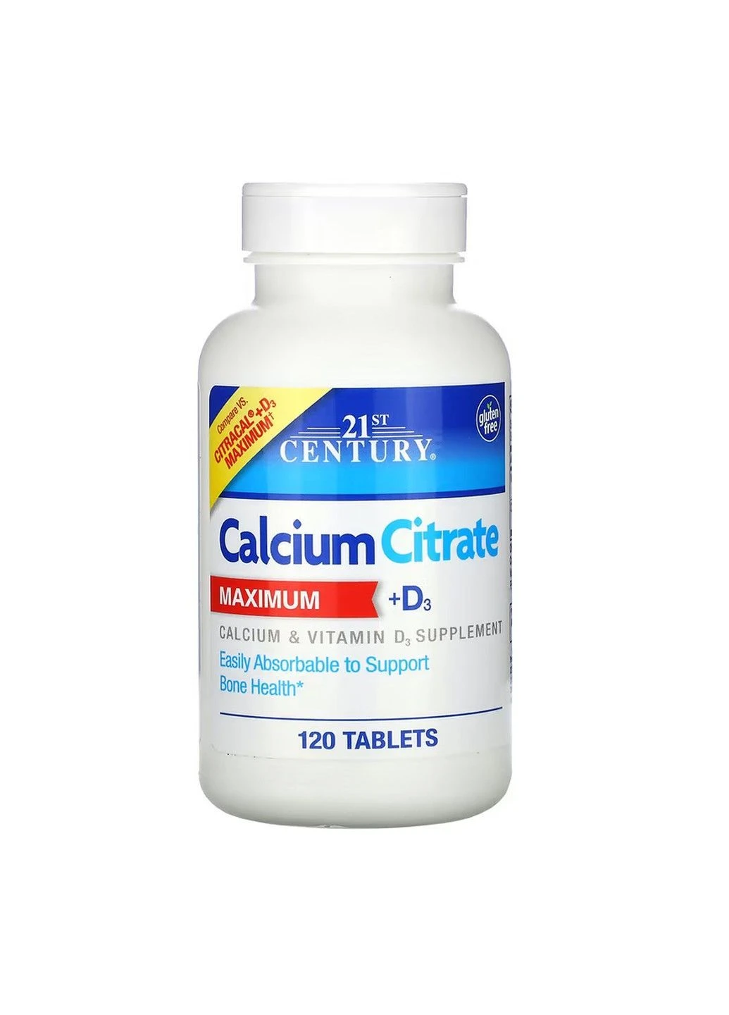 Calcium Citrate + D3 Max, цитрат кальцію і вітамін D3, 120 таблеток 21st Century (367115675)