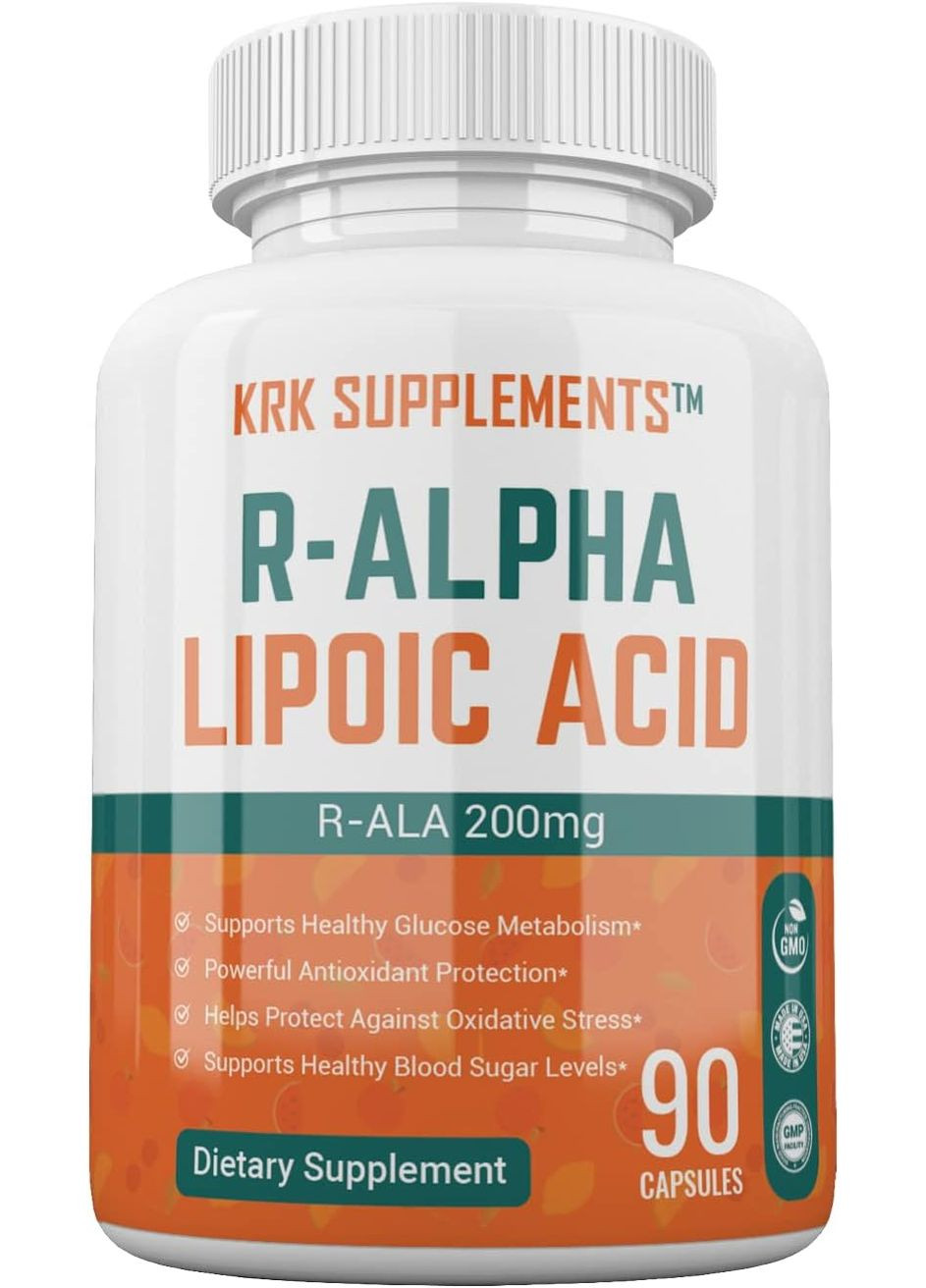 R-альфа-ліпоєва кислота R-Alpha Lipoic Acid 200 mg 90 caps KRK Supplements (291848536)