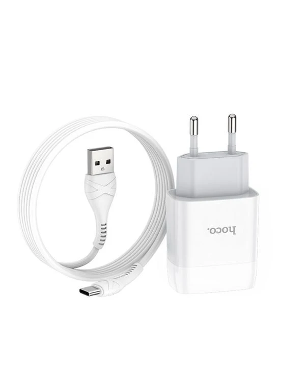 Сетевое зарядное устройство с кабелем single port charger set(Type-C) 10.5W White (6931474713018) Hoco C72A Glorious (360550244)