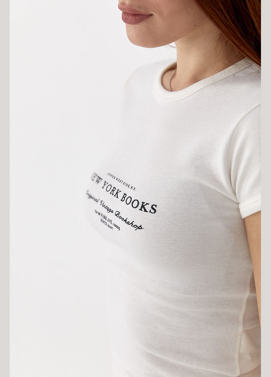 Приталена футболка з принтом Lurex - (335077213)